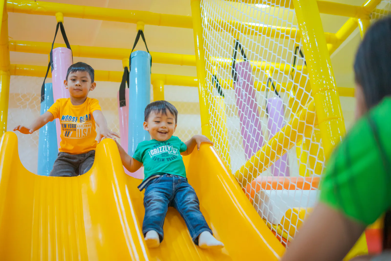 Children playing in an indoor playground