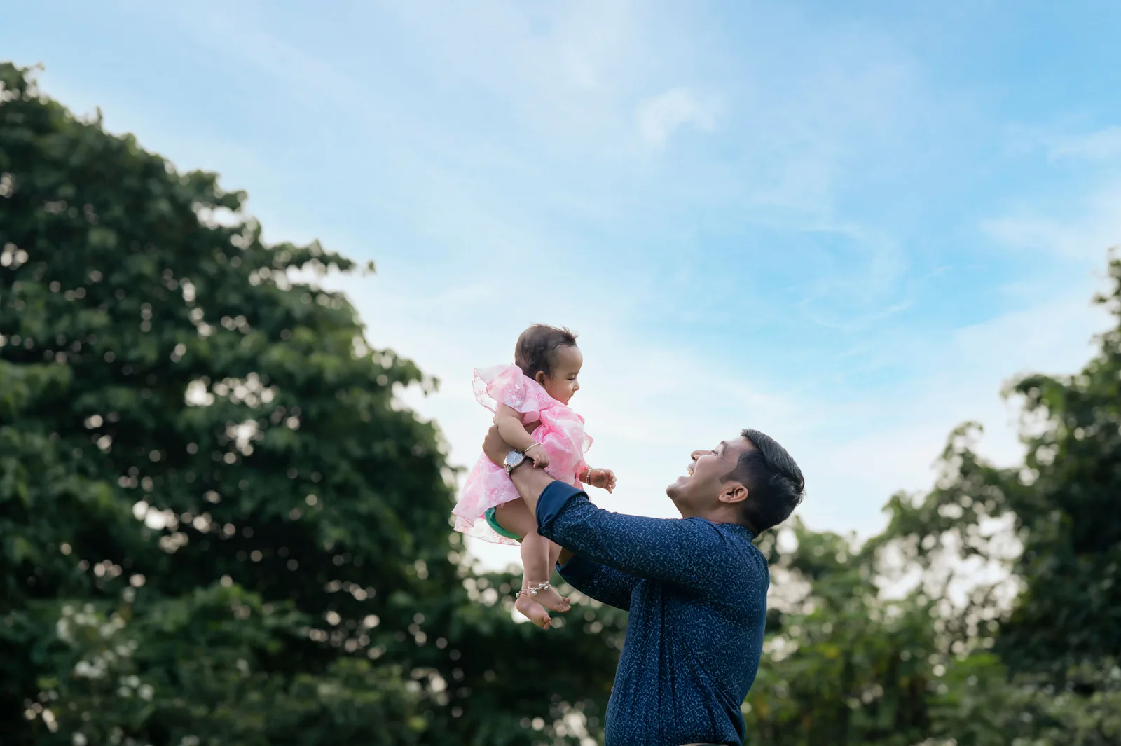 A father and child sharing a joyful moment